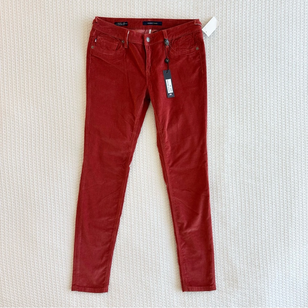 NWT Vigoss dark orange corduroy skinny pants